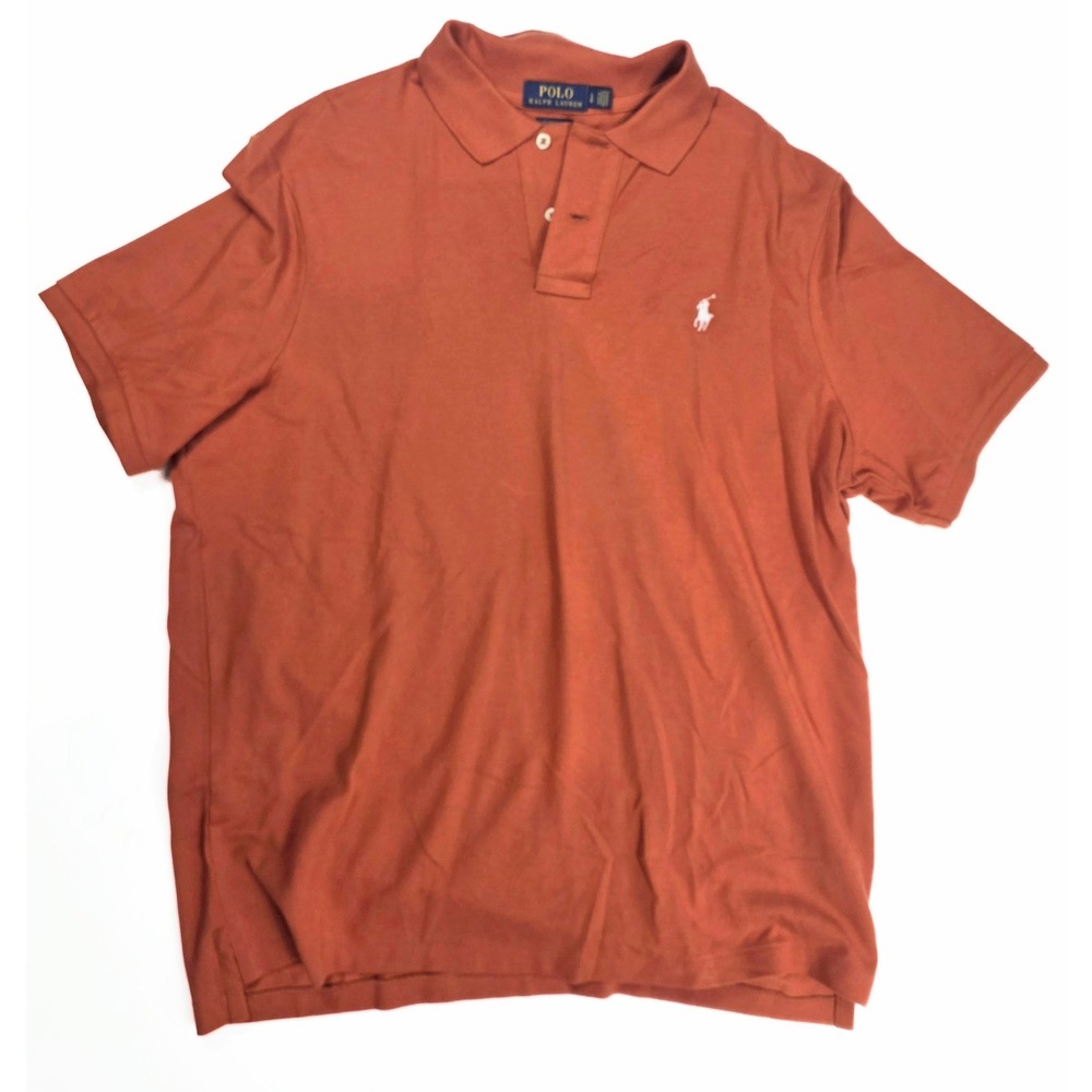 Polo Ralph Lauren Classic Fit Orange 1/4 BUtton Short Sleeve Polo Men's Size L
